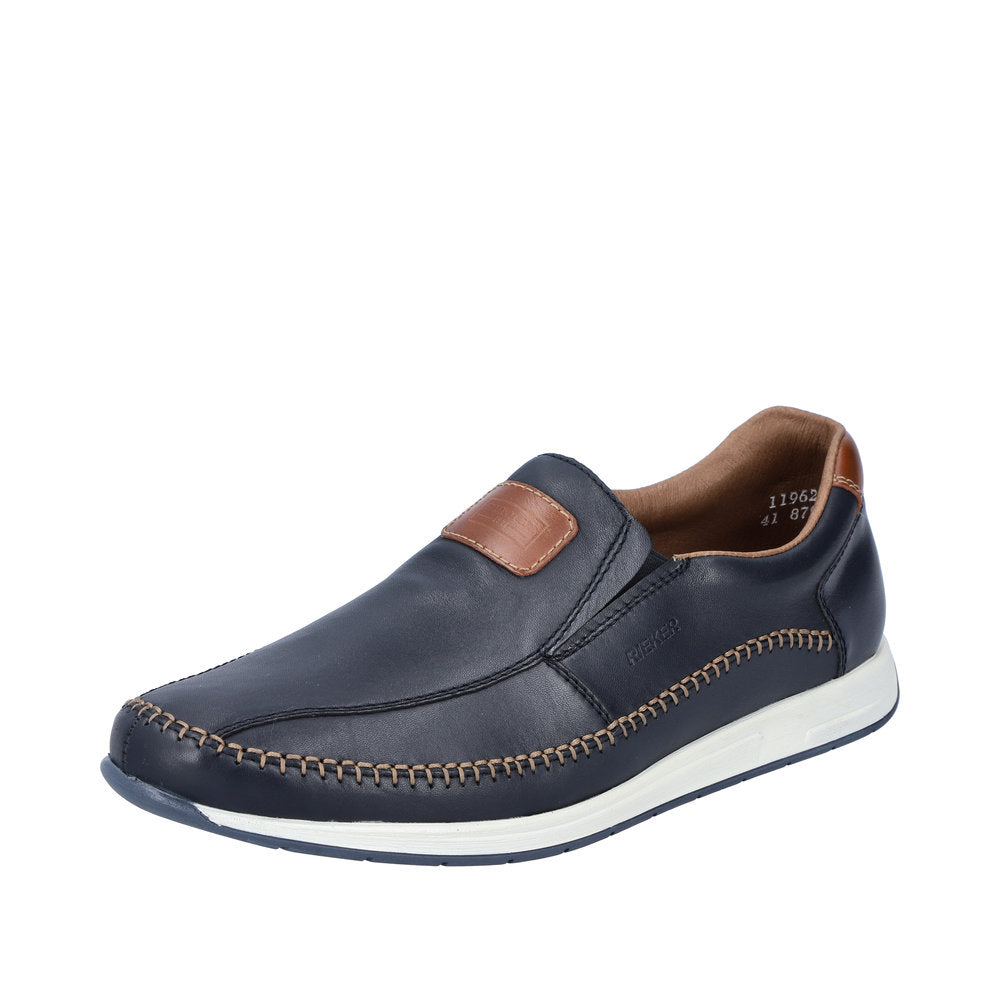 Rieker 11962-14 Blue Leather Casual Shoes