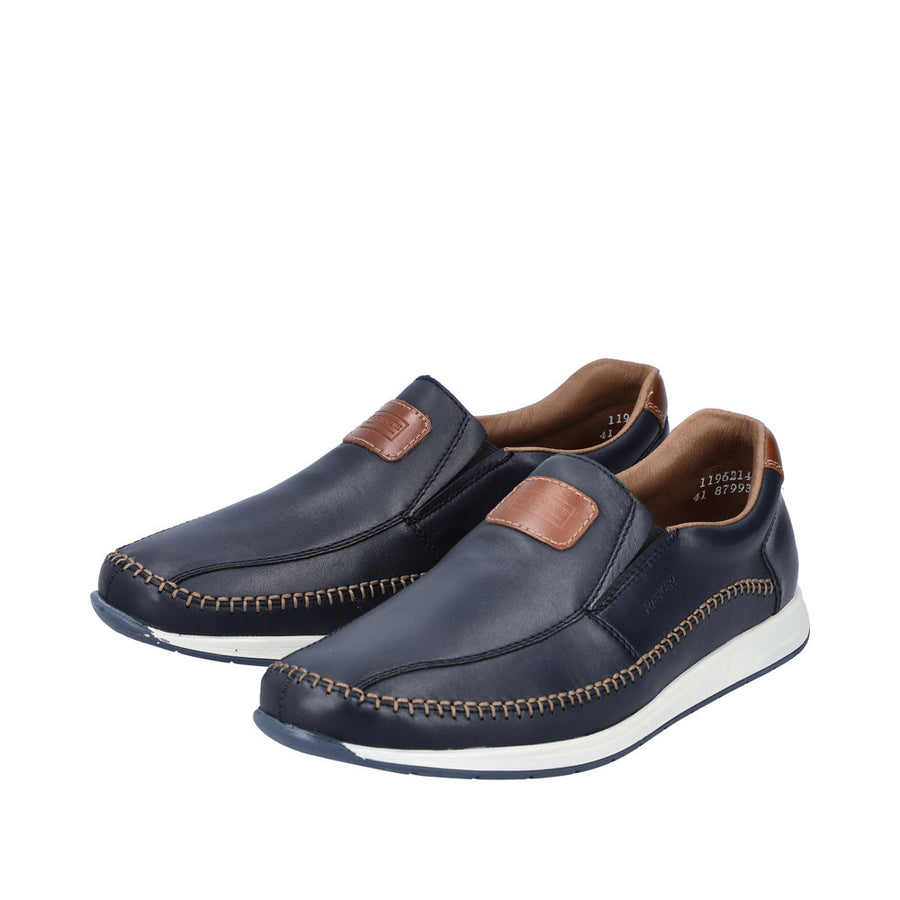 Rieker 11962-14 Blue Leather Casual Shoes