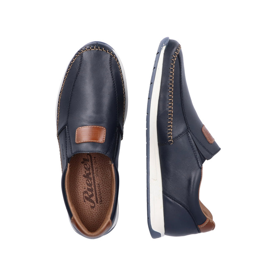 Rieker 11962-14 Blue Leather Casual Shoes