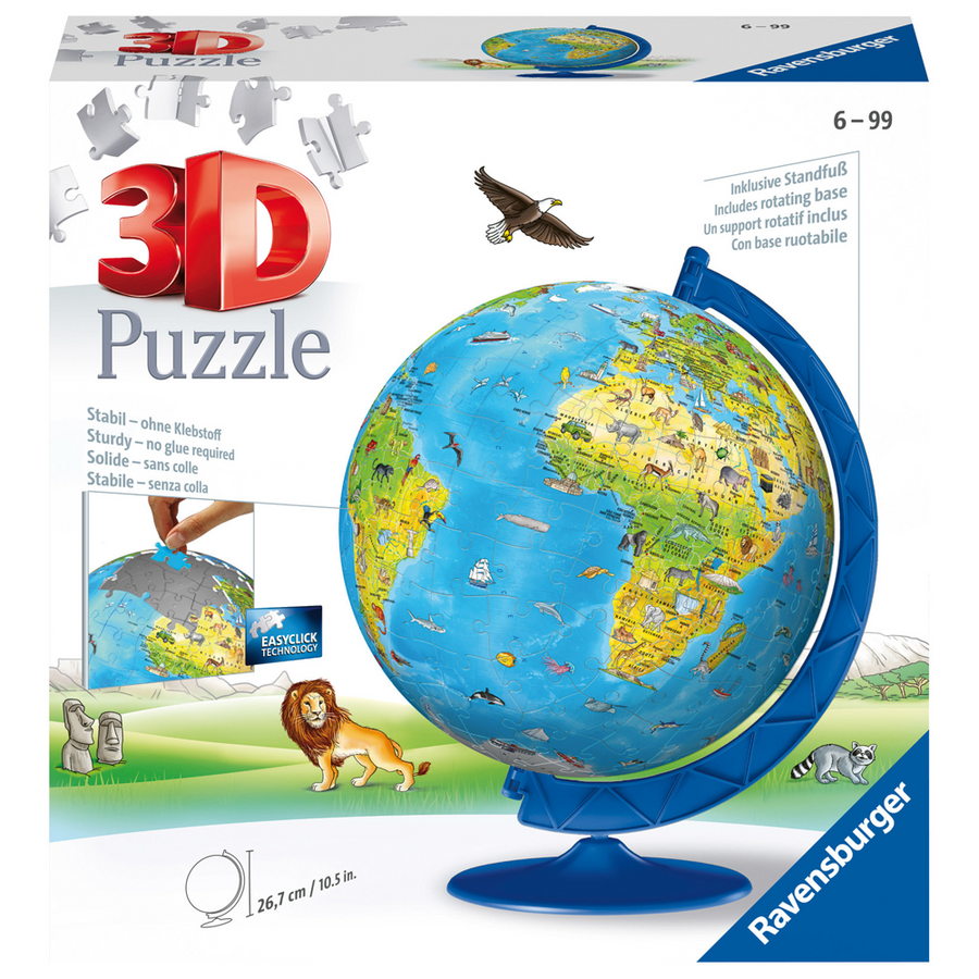 Ravensburger Children's World Globe 180 Pc 3D Puzzle 12338