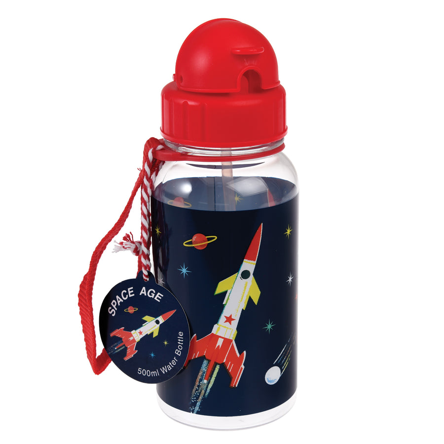 Rex London Children's Water Bottle With Straw 500ml - Space Age 28500