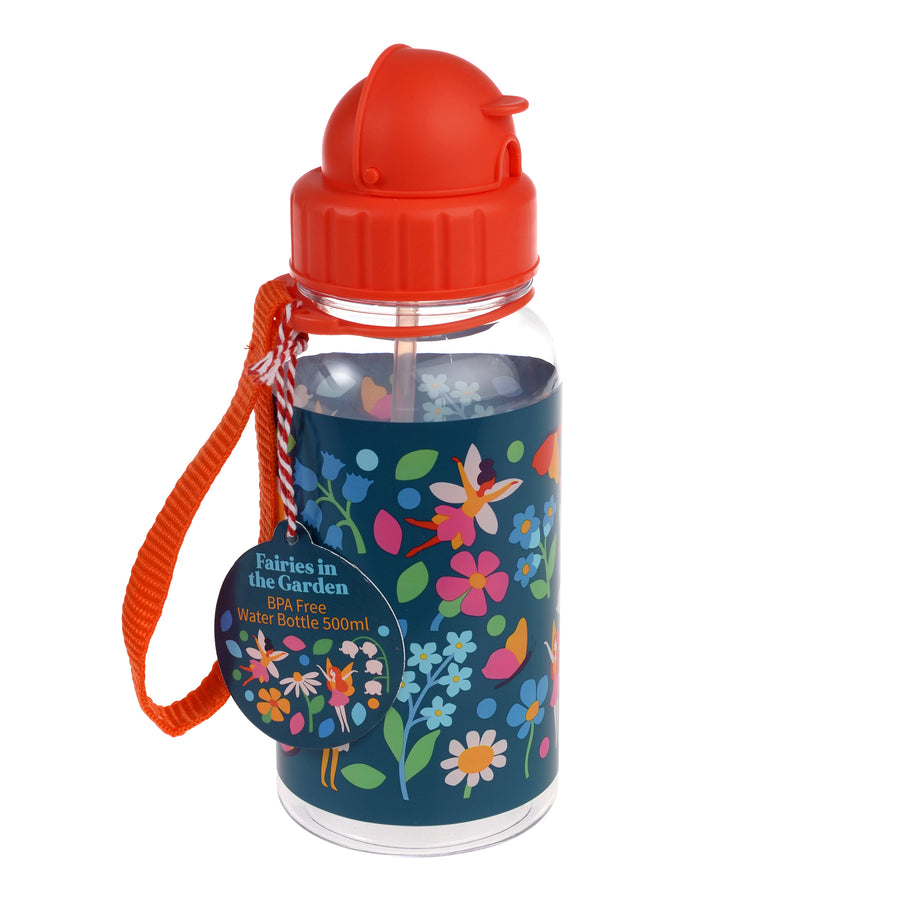 Rex London Children's Water Bottle With Straw 500ml - Fairies In The Garden 29502