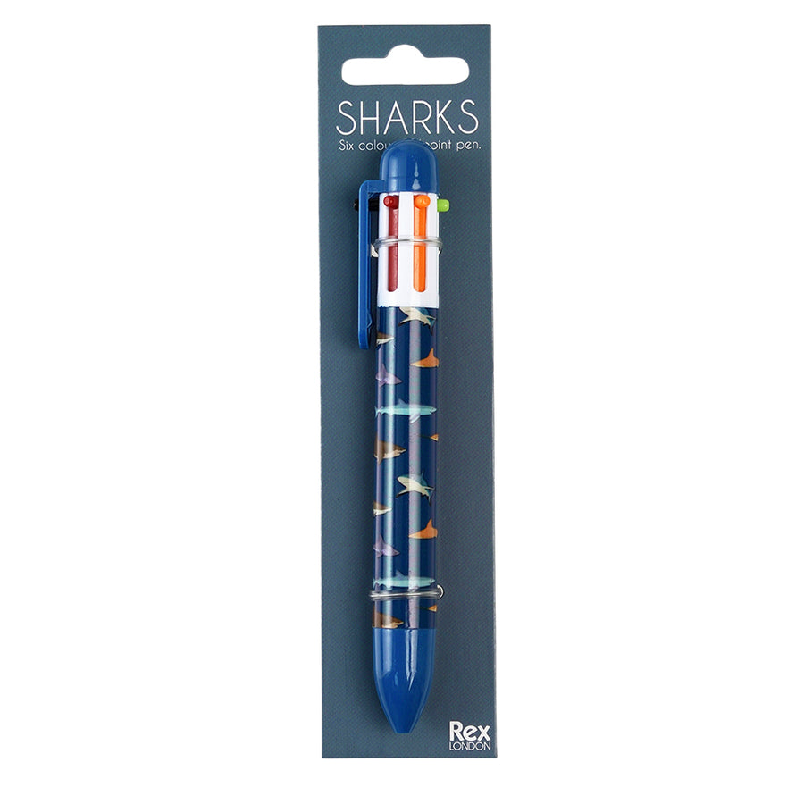 Rex London Six Colour Pen - Sharks 29757