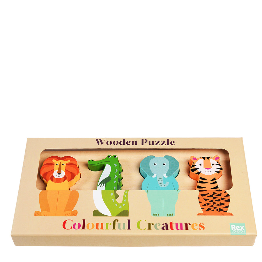 Rex London Wooden Puzzle - Colourful Creatures 29951