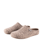 Shepherd of Sweden Cilla Leopard Sheepskin Slippers