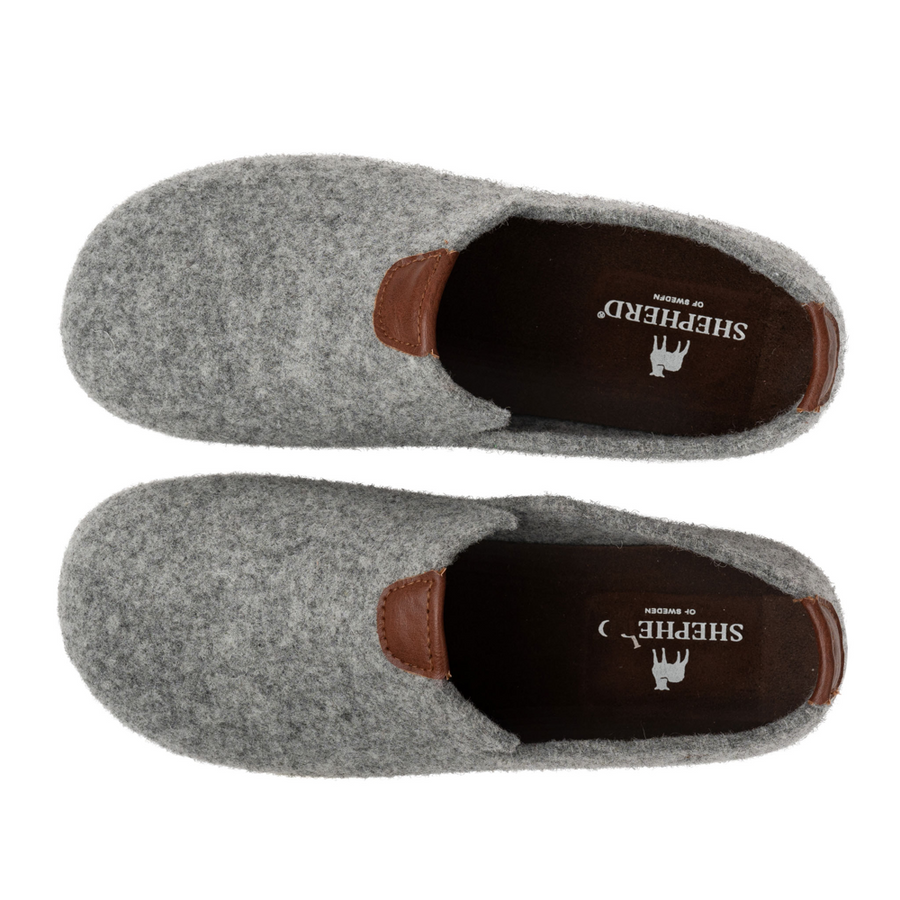 Shepherd of Sweden Elma Tofflor Grey Sheepskin Slippers