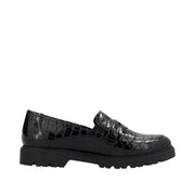 Rieker 45560-03 Black Patent Croc Shoes