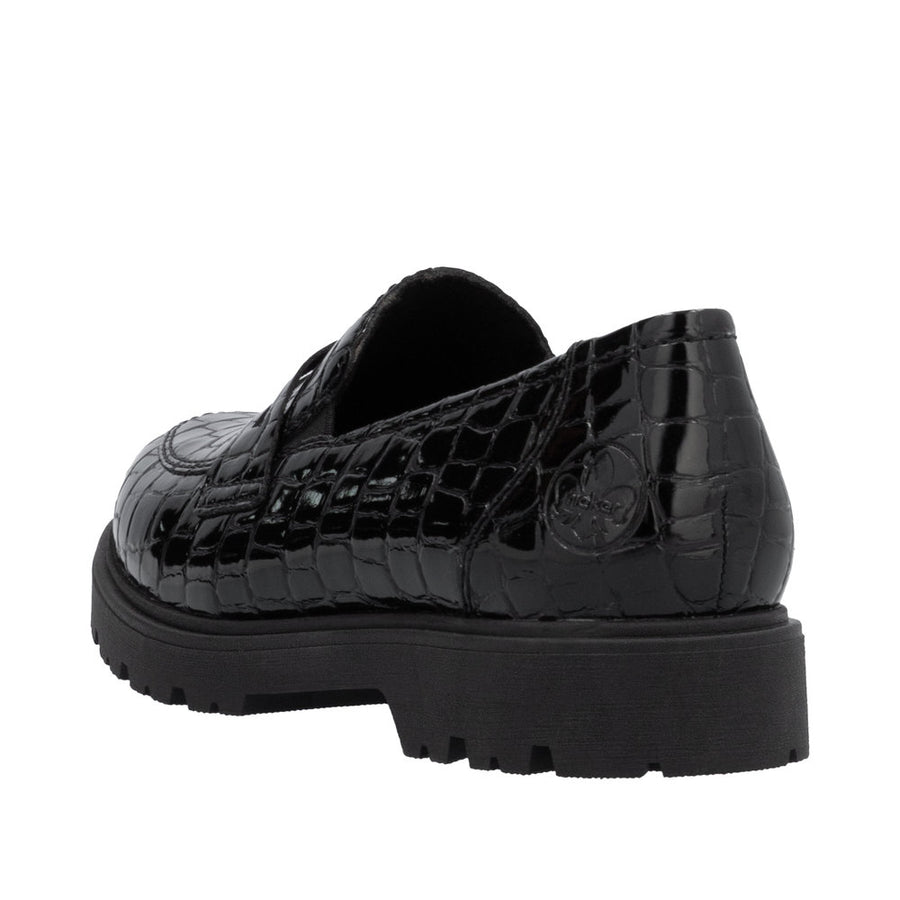 Rieker 45560-03 Black Patent Croc Shoes