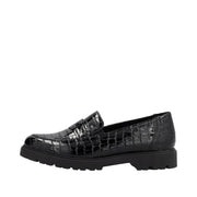 Rieker 45560-03 Black Patent Croc Shoes