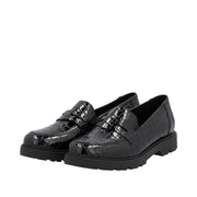 Rieker 45560-03 Black Patent Croc Shoes