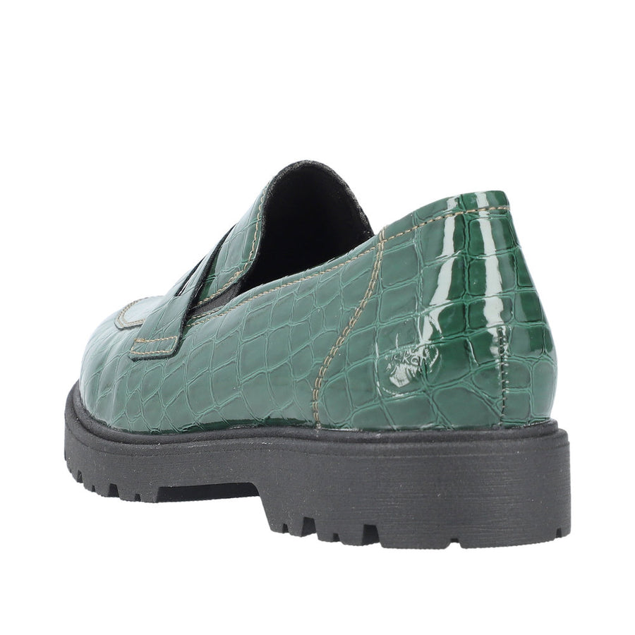 Rieker 45560-54 Green Patent Croc Shoes