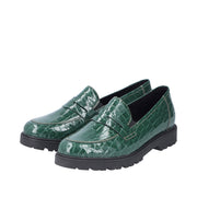 Rieker 45560-54 Green Patent Croc Shoes