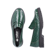 Rieker 45560-54 Green Patent Croc Shoes