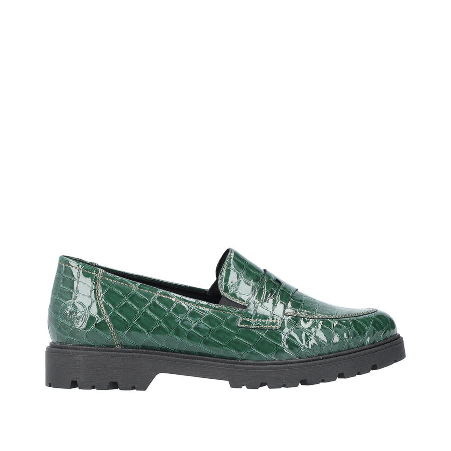 Rieker 45560-54 Green Patent Croc Shoes