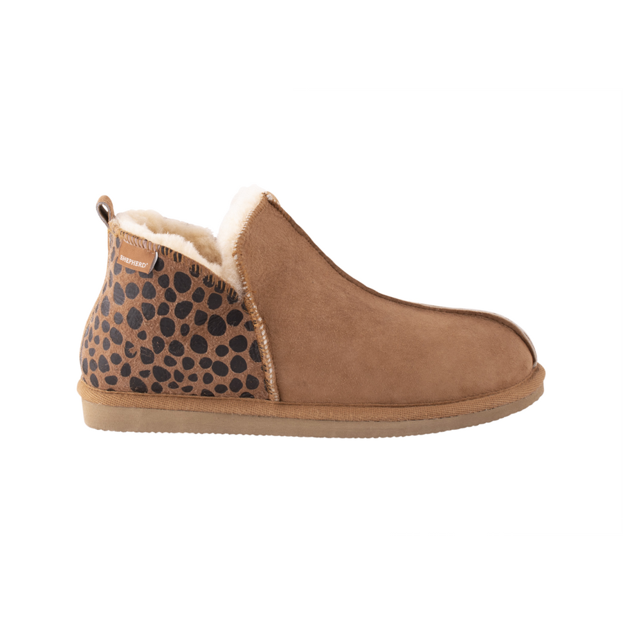 Shepherd of Sweden Annie Leopard Chestnut Slippers