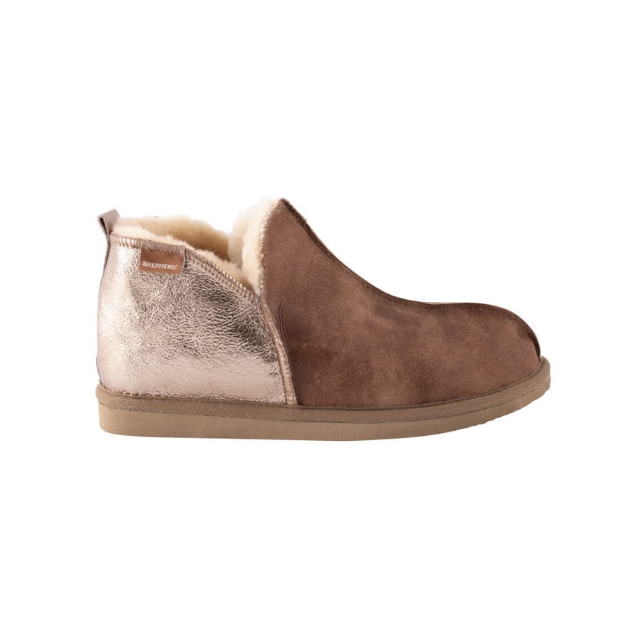 Shepherd of Sweden Annie Antique Cognac/Gold Sheepskin Slippers