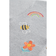 Frugi Maia Embroidered Cardigan - Grey Marl/Flowers