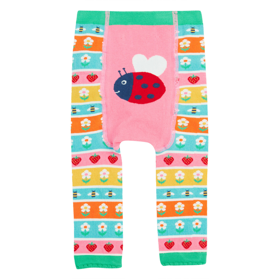 Frugi Little Knitted Leggings - Daisy Fair Isle/Ladybird