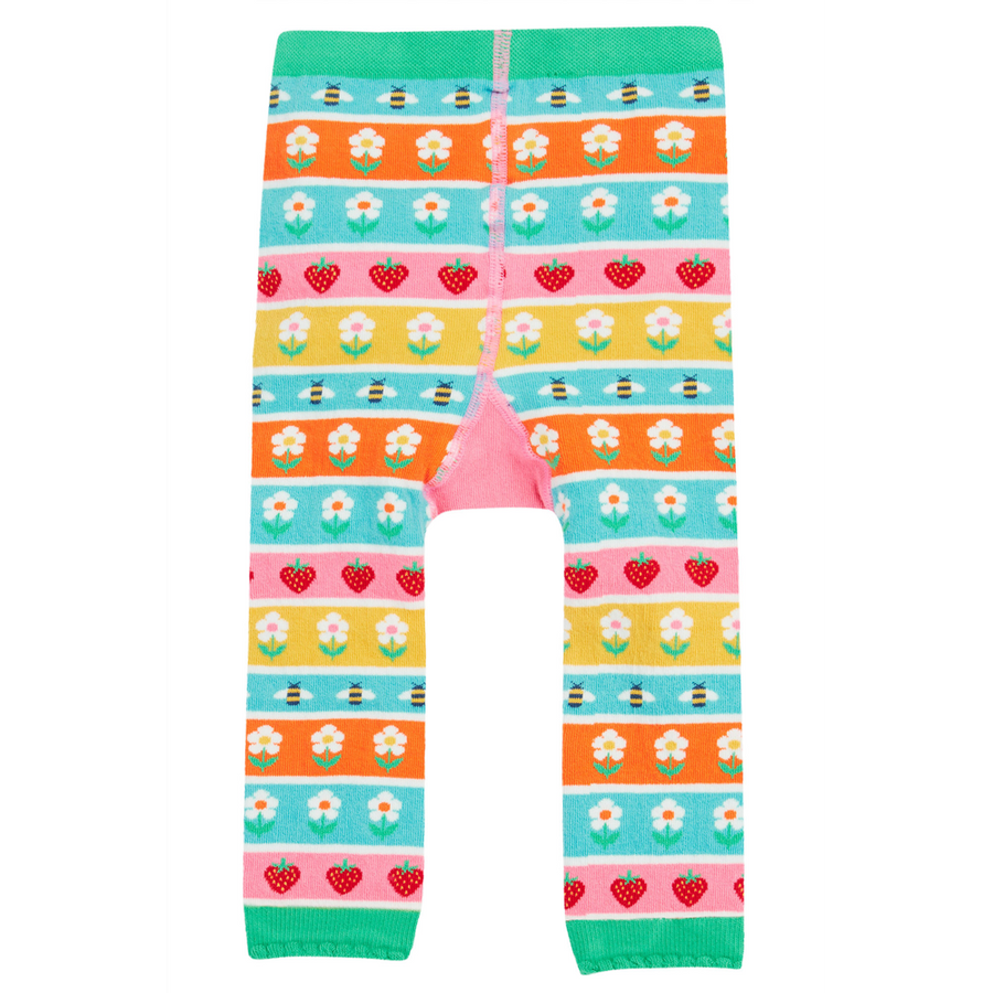 Frugi Little Knitted Leggings - Daisy Fair Isle/Ladybird