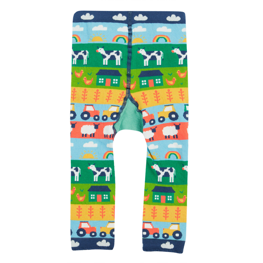 Frugi Little Knitted Leggings - Farm Fair Isle/Tractor