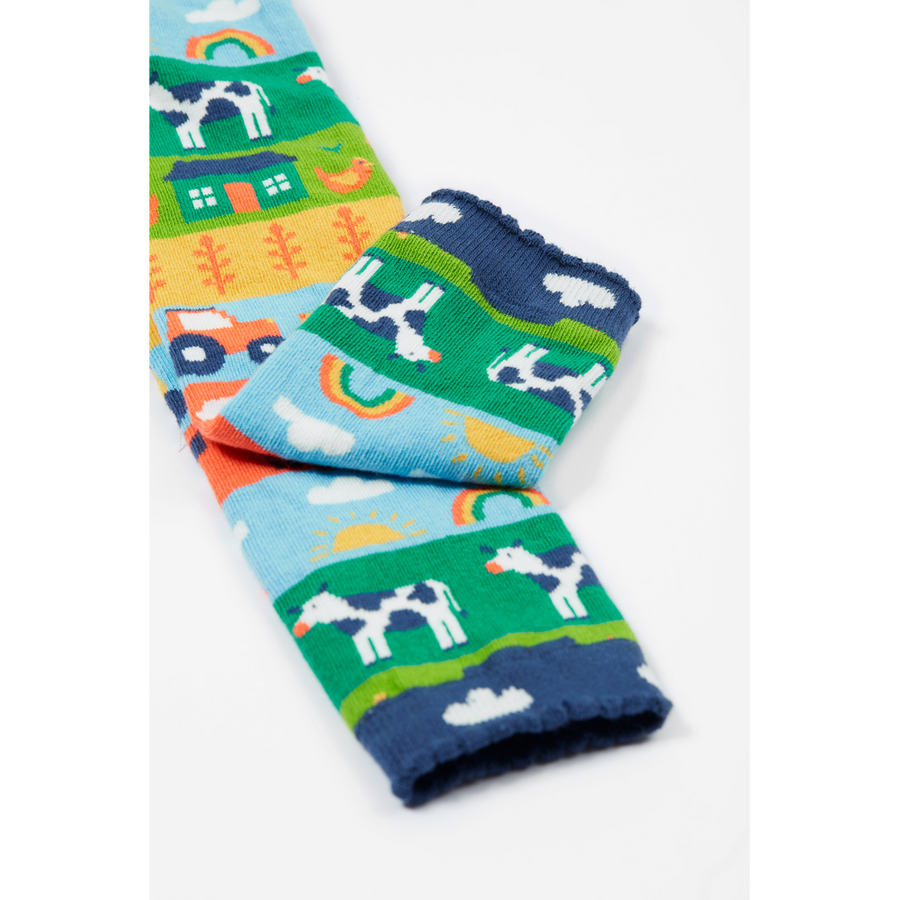 Frugi Little Knitted Leggings - Farm Fair Isle/Tractor