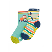 Frugi Grippy Socks 2 Pack - Farm Multipack