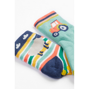 Frugi Grippy Socks 2 Pack - Farm Multipack