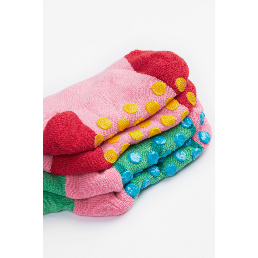 Frugi Grippy Socks 2 Pack - Strawberry Multipack