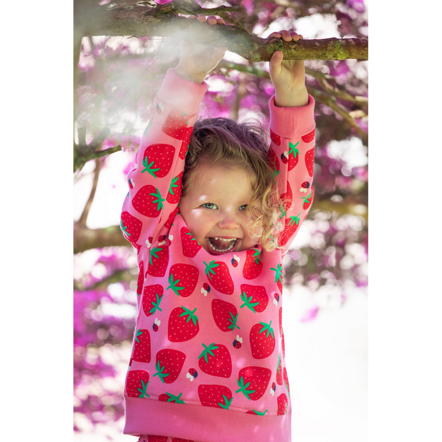 Frugi Easy On Printed Jumper - Strawberry Pals