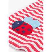 Frugi Little Layla Dress - Watermelon Stripe/Ladybird