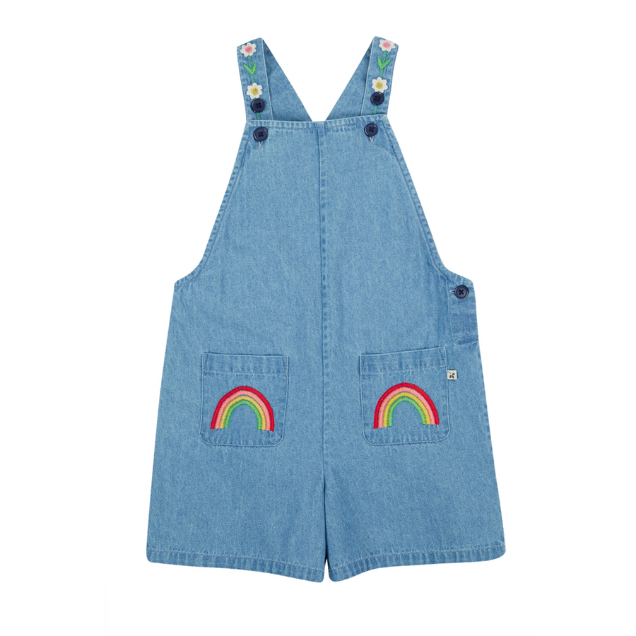 Frugi Hazel Denim Dungaree - Denim/Rainbow