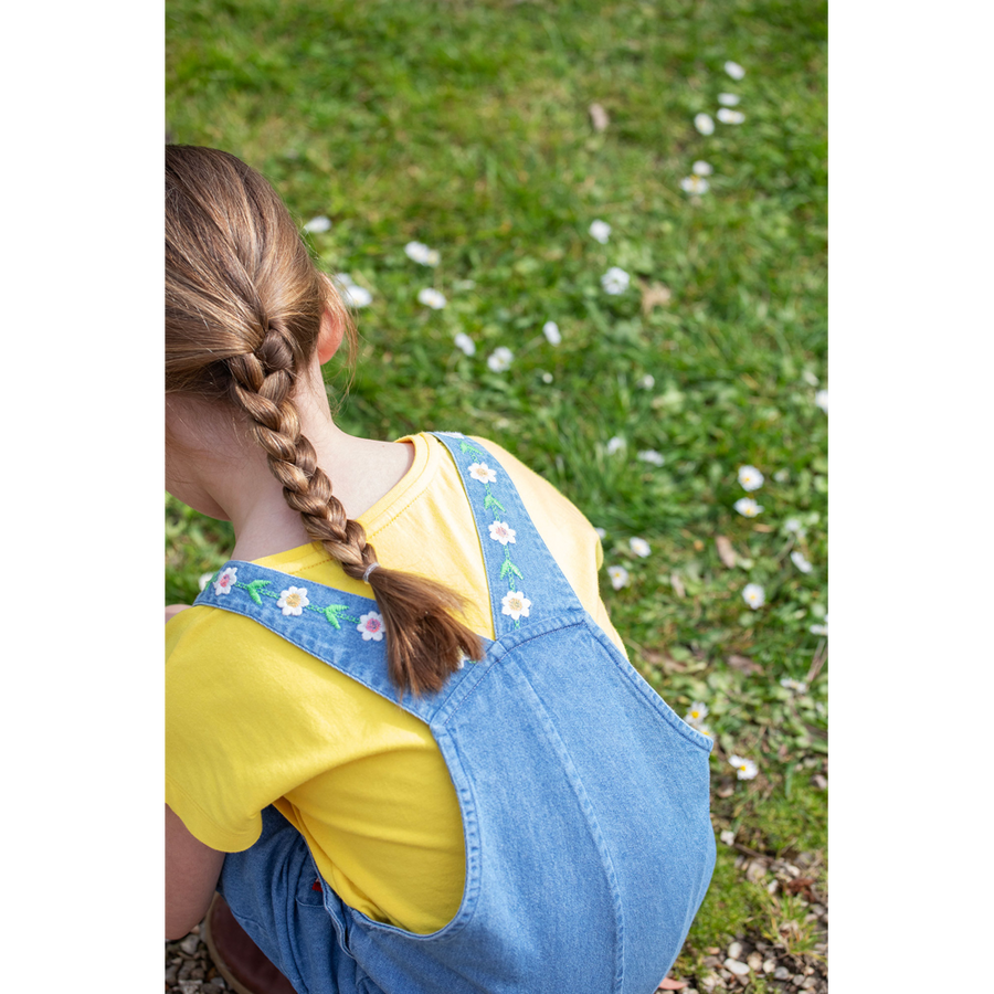 Frugi Hazel Denim Dungaree - Denim/Rainbow