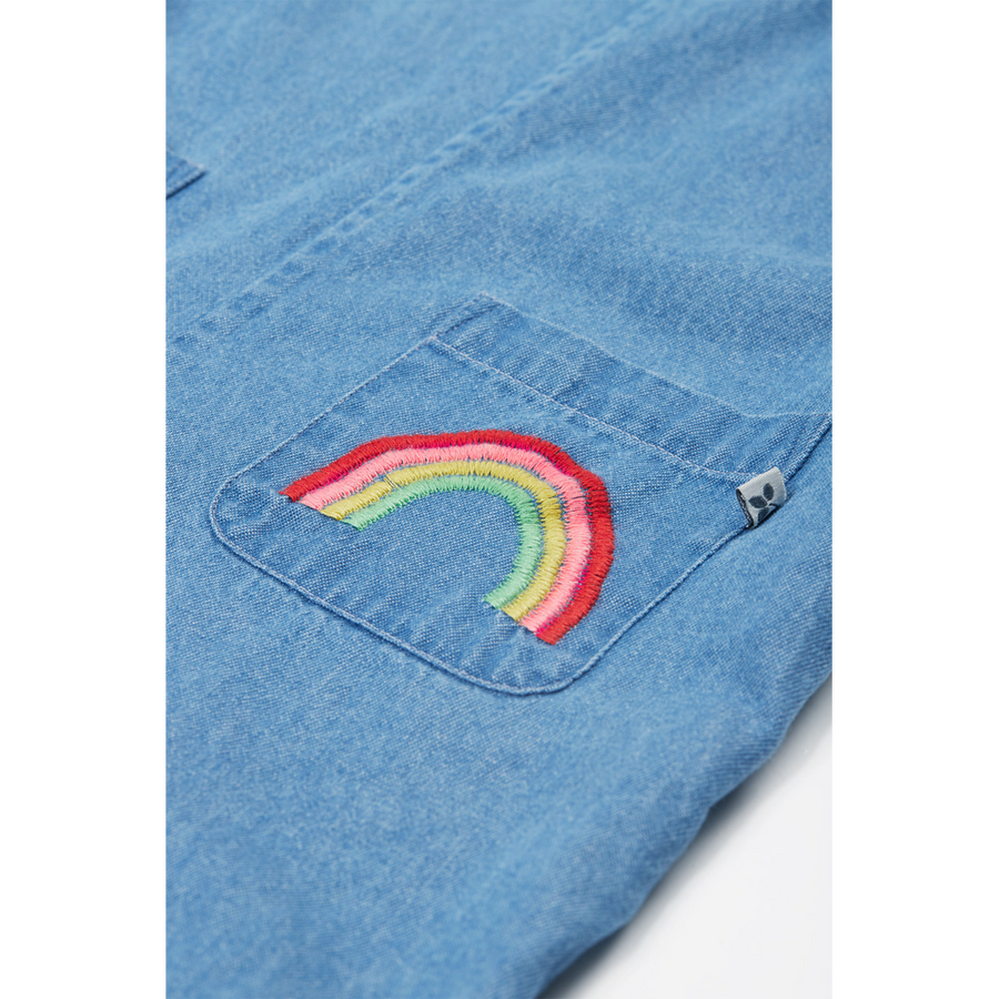 Frugi Hazel Denim Dungaree - Denim/Rainbow