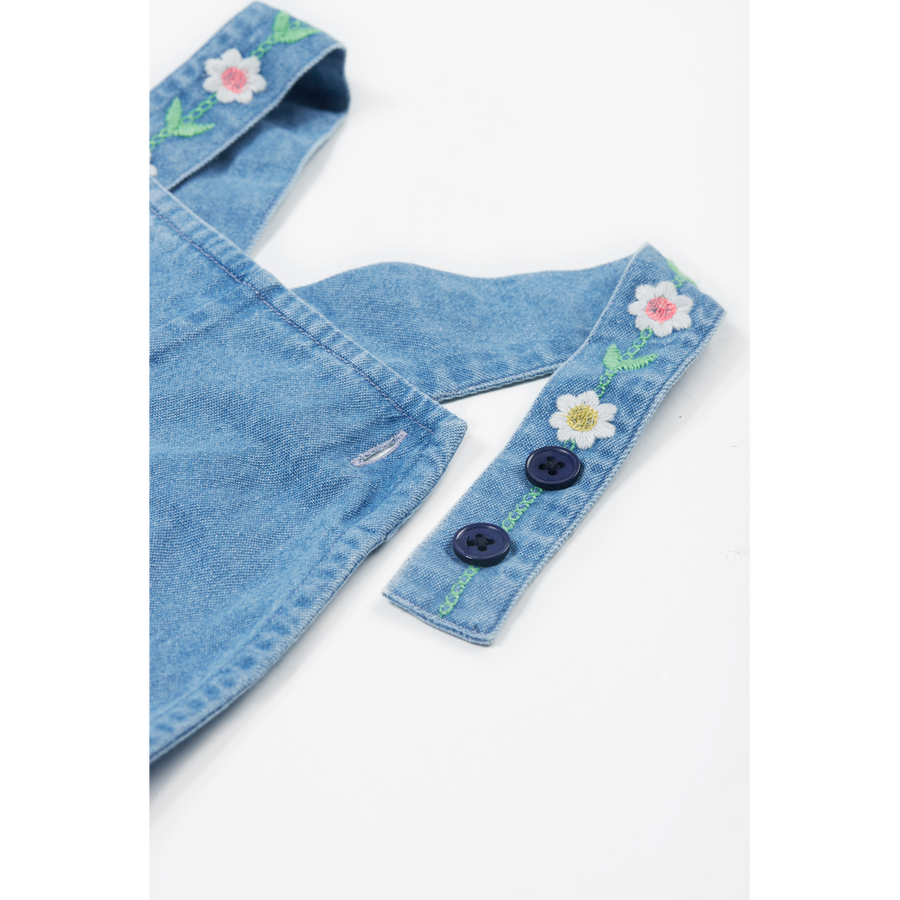 Frugi Hazel Denim Dungaree - Denim/Rainbow