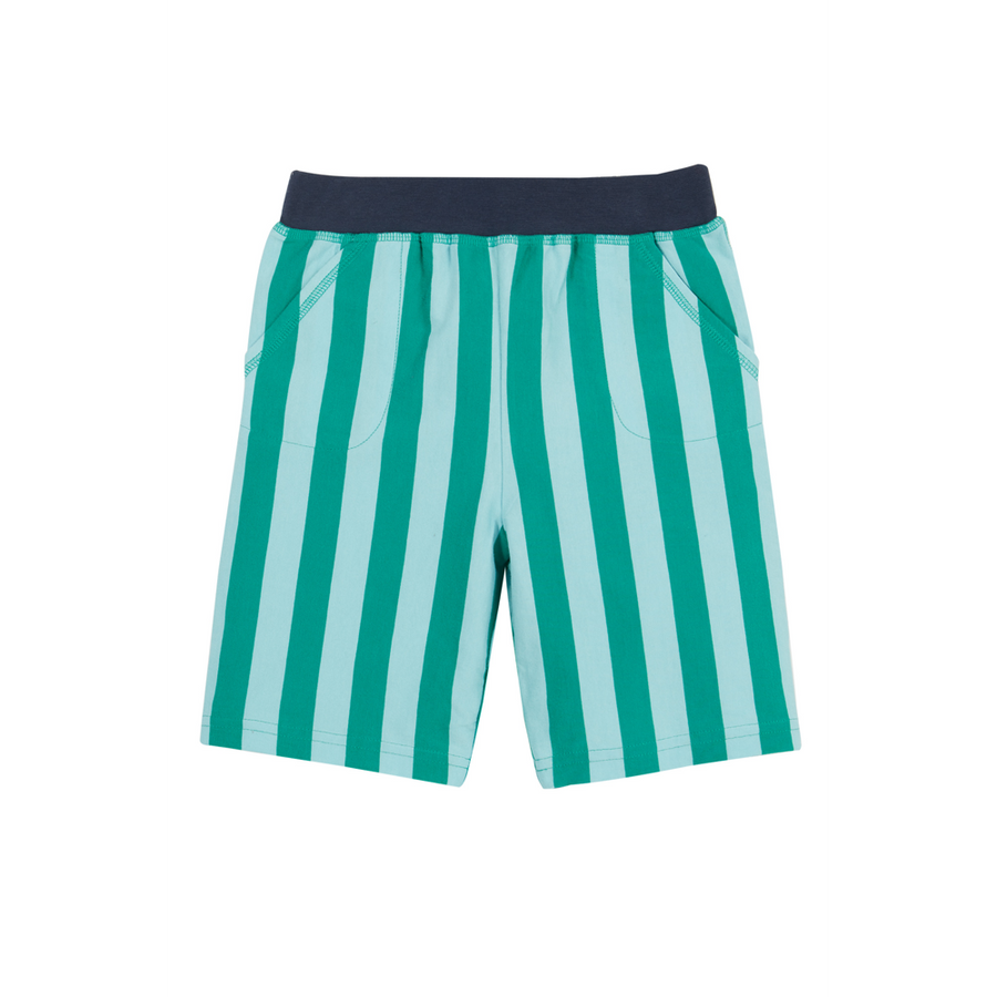 Frugi Stithian Shorts - Bluebird Iguana Stripe