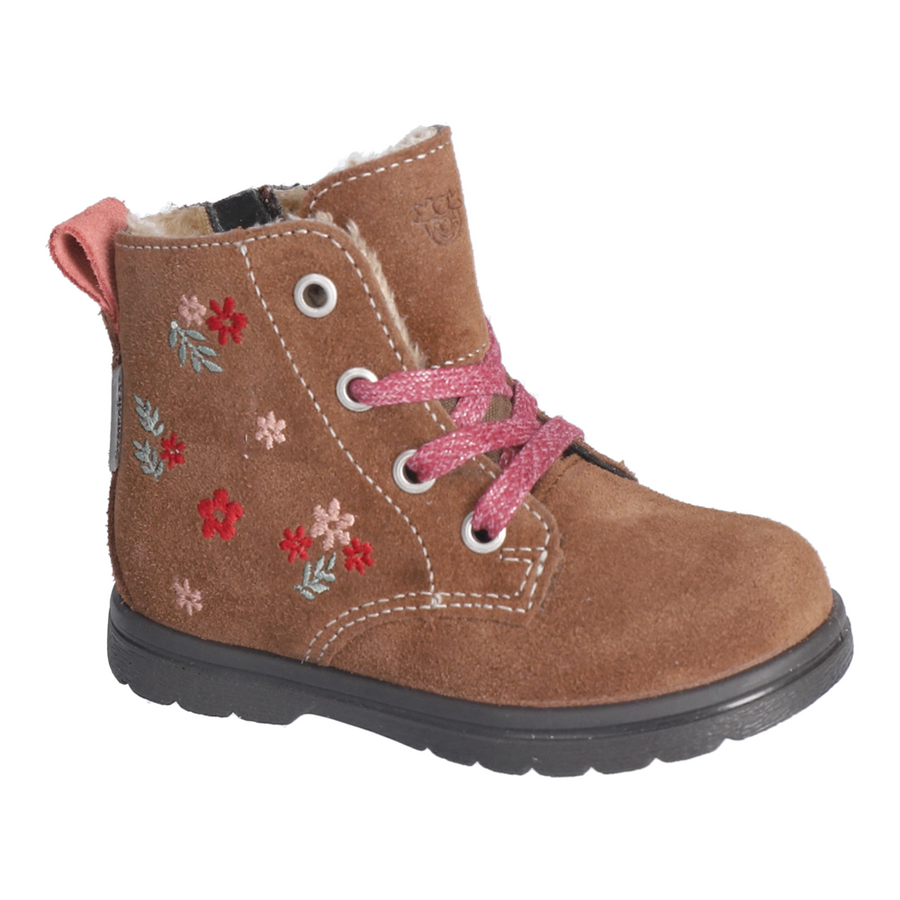 Ricosta Isi Brown/Flowers Waterproof Lace/Zip Boots