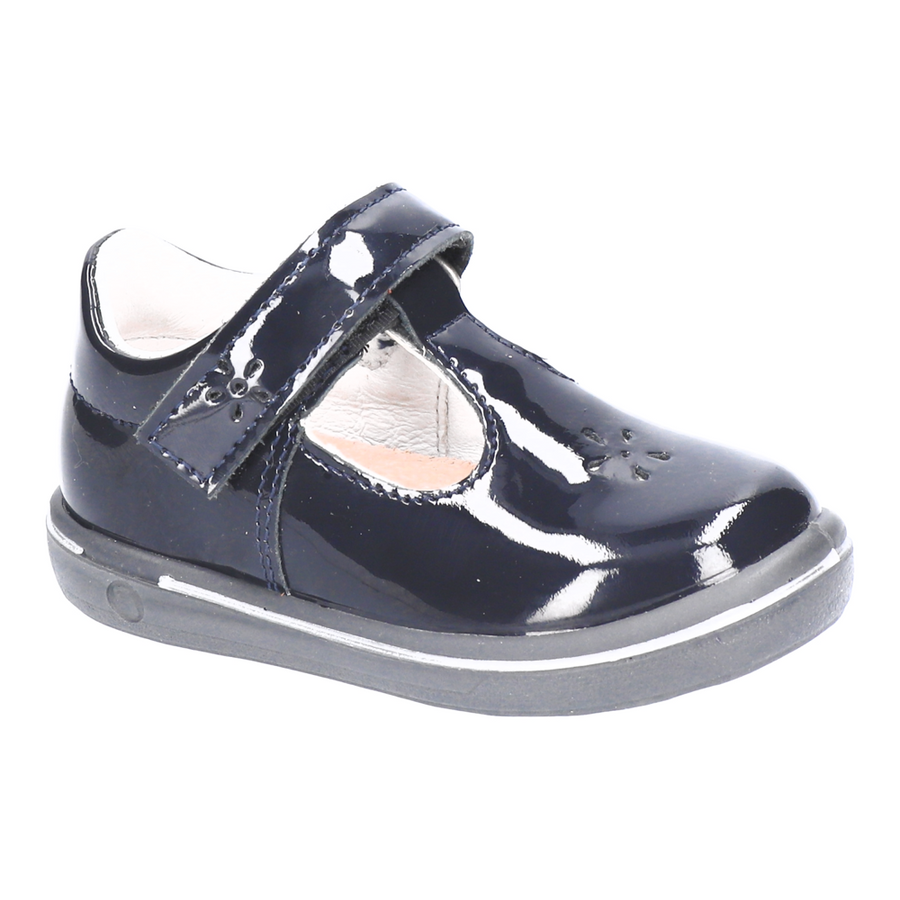 Ricosta Winona Navy Patent T-Bar Shoes