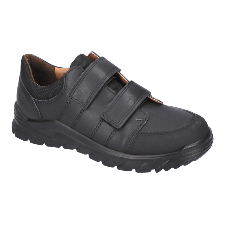 Ricosta Johno Black Rip Tape School Shoes - Wide Fit