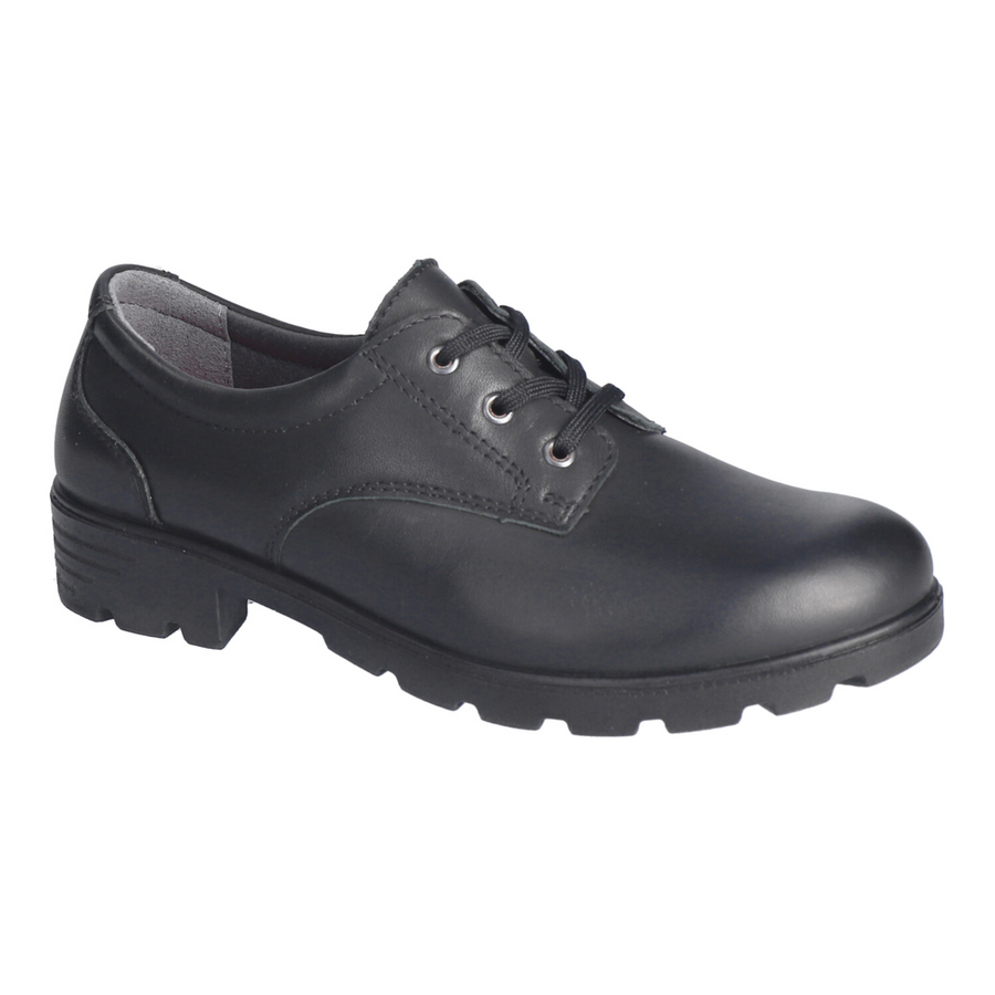 Ricosta Nancy Black Leather Lace up School Shoes - Medium Fit