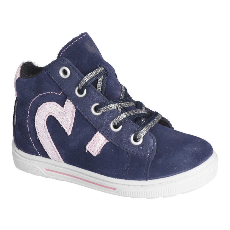 Ricosta Melli Navy/Pink Suede Waterproof Lace/Zip Boots