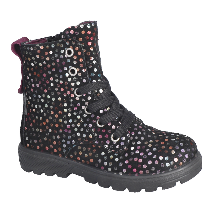 Ricosta Anni Black Waterproof Bubble print Boots