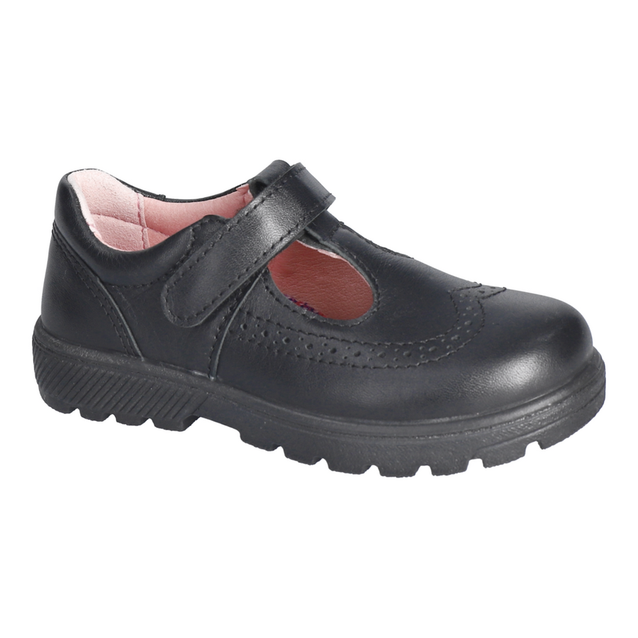 Ricosta Amanda Black Leather School Shoes