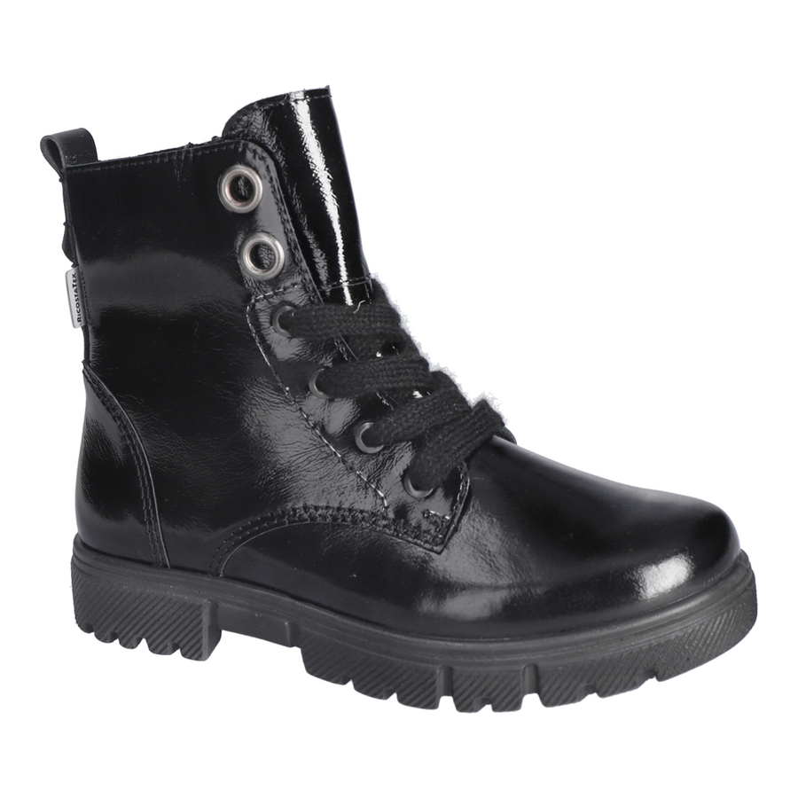 Ricosta Suri Black Leather Waterproof Lace/Zip Boots