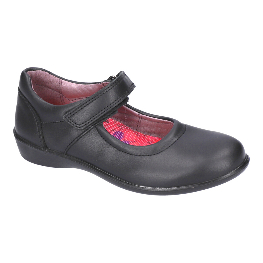 Ricosta Beth Black Leather School Shoes - Medium Fit