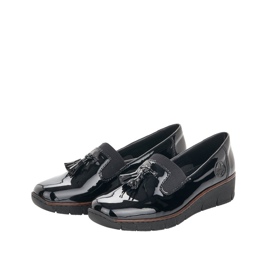 Rieker 53751-00 Black Patent Shoes