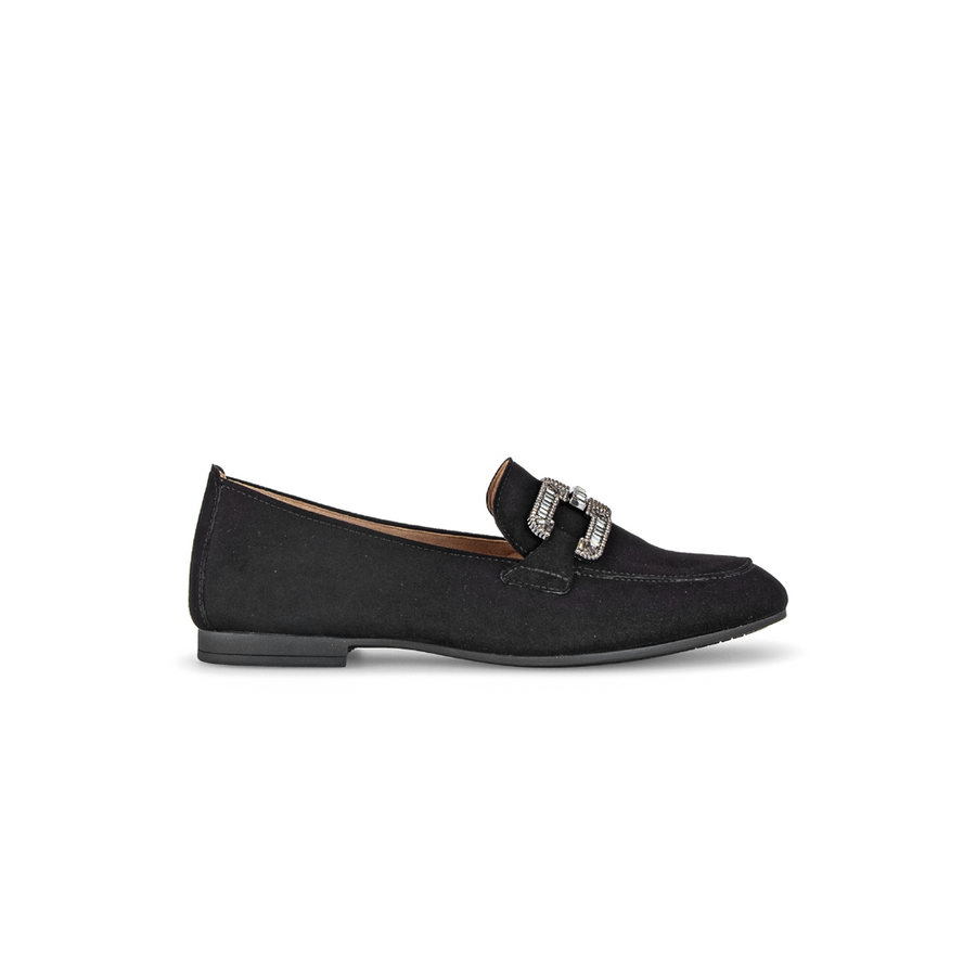 Gabor Jackie 65.210.17 Black Suede/Silver Loafers