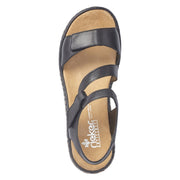 Rieker 659C7-00 Black Leather Sandals