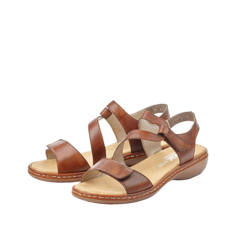 Rieker 659C7-24 Brown Leather Sandals