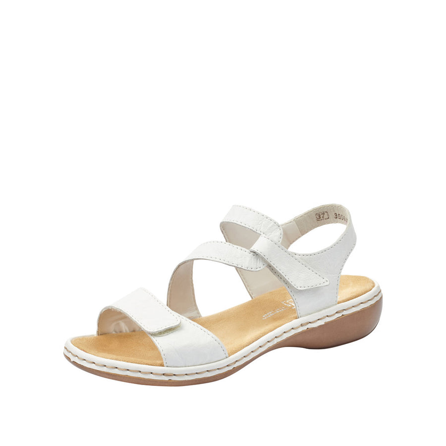 Rieker 659C7-80 White Leather Sandals