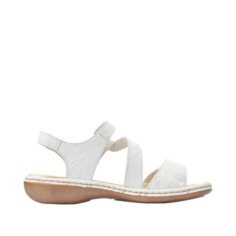 Rieker 659C7-80 White Leather Sandals